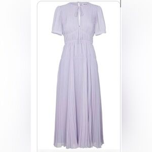Self Portrait Pleated Chiffon Midi Dress
